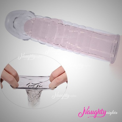 Crystal Clear Aggressive Design Penis Sleeve For Time Delay