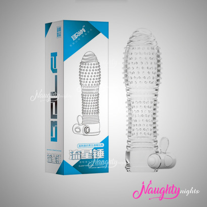 Extra Dotted Penis Sleeve With Vibrating Bullet