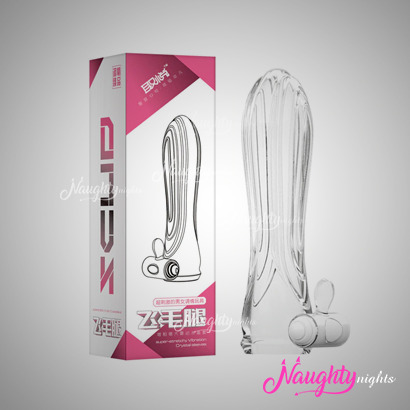 Crystal Clear Penis Sleeve With Vibrating Bullet
