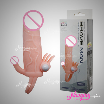 Brave Man Vibrating Sleeve With Ring And Anal Stimulator